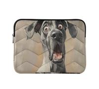 Laptop Sleeve Case 15-16 Inch Soft Lining Computer Bag Cartoon Funny Great Dane Dogs Fear Carrying Bag with Zipper for Work Journey