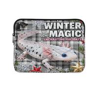Laptop Sleeve Case 15-16 Inch Soft Lining Laptop Case Bag Merry Christmas Axolotl Plaid with Zipper for Men Women