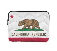 Laptop Sleeve Case 15-16 Inch Soft Lining Laptop Zipper Case Flag of California Hard Cover with Zipper for Work Travel