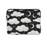 Laptop Sleeve Case 15-16 Inch Soft Lining Sleeve for Laptops Black and White Clouds Moon Computer Bag with Zipper for Laptop Computer forro para