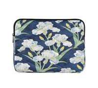 Laptop Sleeve Case 15-16 Inch Soft Sleeve for Laptop William Morris White Iris Flowers Case Bag with Zipper for Work Journey