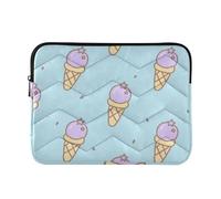 Laptop Sleeve Case 15-16 Inch Soft Sleeve for Laptops Cartoon Ice Cream Blue Case Bag with Zipper for Work Journey forro para