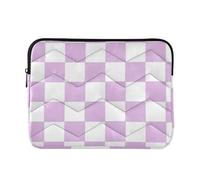 Laptop Sleeve Case 15-16 Inch Stylish Computer Bag Purple and White American Plaid Computer Case with Zipper for Work Journey forro para laptop
