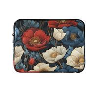 Laptop Sleeve Case 15-16 Inch Stylish Computer Case Red and White Corn Poppy Flower Tablet Briefcase Carrying Bag for Men Women forro para laptop