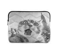 Laptop Sleeve Case 15-16 Inch Stylish Computer Cases for Laptop The Empire State Building Cat Selfie Case with Zipper for Men Women