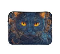 Laptop Sleeve Case 15-16 Inch Stylish Laptop Case Bag Cat with Yellow Eyes Boho Style Computer Bag with Zipper for Work Journey forro para laptop