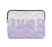 Laptop Sleeve Case 15-16 Inch Stylish Laptop Sleeve Bag Purple Ice Cream Plaid Checked Case with Zipper for Work Journey forro para
