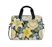 Laptop Sleeve Case 15-16 Inch Thin Computer Bag William Morris White Lily Peony Travel Laptop Bag Handbag for Work Journey