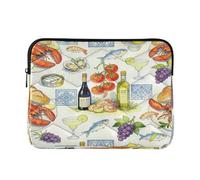 Laptop Sleeve Case 15-16 Inch Thin Computer Cases for Laptop Colorful Seafood Food Computer Bag for Work Journey