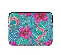 Laptop Sleeve Case 15-16 Inch Thin Sleeve for Laptops Bright Tropical Leaf Flower Blue Magenta Travel Laptop Bag Handbag for Work Journey estuche para laptop