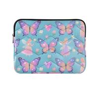 Laptop Sleeve Case 15-16 Inch Water Resistant Computer Case Cute Pinkish-purple Butterfly Fairy Tablet Briefcase Carrying Bag for Work Journey laptop