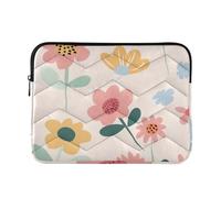 Laptop Sleeve Case 15-16 Inch Water Resistant Laptop Sleeve Bag Flowers Cream Color Cartoon Notebook Computer Pocket for Laptop Computer forro para