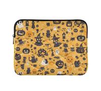 Laptop Sleeve Case 15-16 Inch Water Resistant Laptop Zipper Case Cartoon Cute Halloween Black Pumpkin White Computer Briefcase with Zipper for Men Women forro para