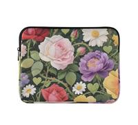 Laptop Sleeve Case 15-16 Inch Waterproof Laptop Sleeve Bag Colorful Rose Flowers Case with Zipper for Work Travel latitude laptop case