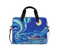 Laptop Sleeve Case 15-16 Inch Waterproof Laptop Zipper Case Blue Magic Star and Moon Computer Sleeve with Zipper for Work Journey