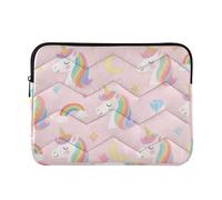 Laptop Sleeve Case 15-16 Inch Waterproof Sleeve for Laptop Cute Cartoon White Rainbow Unicorns Travel Laptop Sleeve Bag for Work Journey forro para laptop