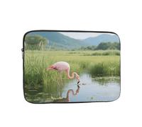 Laptop Sleeve Case 15 inch, Shockproof Protective Laptop Cover A Flamingo Drinking Water Briefcase Portable Carrying Computer Bag