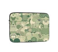 Laptop Sleeve Case 15 inch, Shockproof Protective Laptop Cover Green Pattern Briefcase Portable Carrying Computer Bag