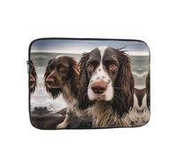 Laptop Sleeve Case 15 inch, Shockproof Protective Laptop Cover Two Dogs on the Beach Briefcase Portable Carrying Computer Bag