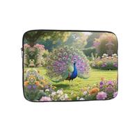 Laptop Sleeve Case 17 inch, Shockproof Protective Laptop Cover Beautiful Peacock with Colorful Feathers Briefcase Portable Carrying Computer Bag