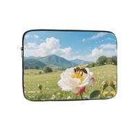 Laptop Sleeve Case 17 inch, Shockproof Protective Laptop Cover Bee on a Rose Briefcase Portable Carrying Computer Bag