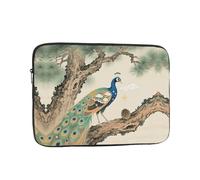 Laptop Sleeve Case 17 inch, Shockproof Protective Laptop Cover Colorful Peacock on a Tree Branch Briefcase Portable Carrying Computer Bag