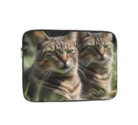Laptop Sleeve Case 17 inch Shockproof Protective Notebook Two Cats on The Grass Laptop Case Computer Bag
