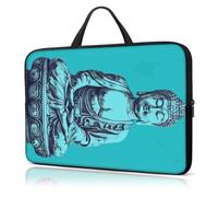Laptop Sleeve Case 17 Inch, with Handle Computer Shockproof Protective Soft Cover Case,Buddha/Green