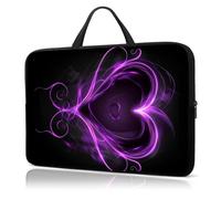 Laptop Sleeve Case 17 Inch, with Handle Computer Shockproof Protective Soft Cover Case,Purple Love Hearts
