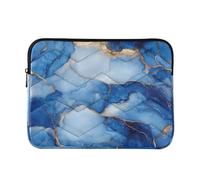 Laptop Sleeve Case Classical Computer Case with Zipper 15 Inch 16 Inch Marble Royal Blue White forro para L