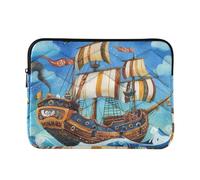 Laptop Sleeve Case Classical Computer Cases for Laptop 13 Inch 14 Inch Pirate Ship Sailing Mysterious Sea Case Hard Cover with Zipper Work Travel