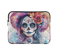 Laptop Sleeve Case Classical Laptop Bag with Zipper 13 Inch 14 Inch Dia De Los Muertos Mexican Computer Bag with Zipper Travel Business