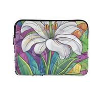 Laptop Sleeve Case Classical Laptop Cases 13 Inch 14 Inch Easter Lily Happy Easter Computer Bag with Zipper Travel Business