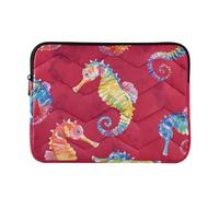 Laptop Sleeve Case Classical Laptop Sleeve Bag 13 Inch 14 Inch Colorful Seahorse Red Case Bag with Zipper Work Journey