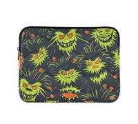 Laptop Sleeve Case Classy Sleeve for Laptops 13 Inch 14 Inch Green Monsters Halloween Case Hard Cover with Zipper