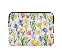 Laptop Sleeve Case Concise Case for Laptop 13 Inch 14 Inch Spring Flowers Flower Iris Daffodil Computer Bag with Zipper
