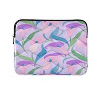 Laptop Sleeve Case Concise Computer Cases for Laptop 15 Inch 16 Inch Pinkish-purple Calla Lily Flowers fundas para L