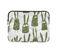 Laptop Sleeve Case Concise Laptop Bag with Zipper 13 Inch 14 Inch Monsters Animals Khaki on White Case Hard Cover with Zipper