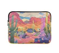 Laptop Sleeve Case Concise Laptop Cases 13 Inch 14 Inch Desert with Cactus Blooming Flowers Computer Sleeve with Zipper
