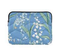 Laptop Sleeve Case Concise Laptop Sleeve Bag 13 Inch 14 Inch Cute Lily of The Valley Blue Computer Briefcase with Zipper Men Women