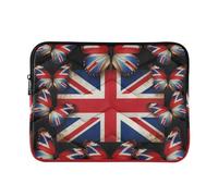 Laptop Sleeve Case Concise Laptop Storage Bag 13 Inch 14 Inch Butterfly Beautiful UK Flag Carrying Bag with Zipper
