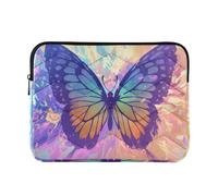 Laptop Sleeve Case Concise Sleeve for Laptop 15 Inch 16 Inch Butterfly Beautiful Purple Case Hard Cover with Zipper