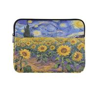 Laptop Sleeve Case Cool Computer Cases for Laptop 15 Inch 16 Inch Starry Sky Sunflowers Oil Painting vera bradley L