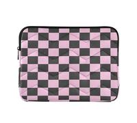 Laptop Sleeve Case Cool Notebook Computer Pocket 15 Inch 16 Inch Black and Pink Checkered Pattern forro para L