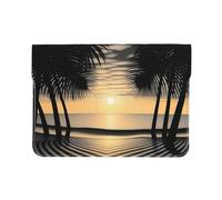 Laptop Sleeve Case Cover MacBook 13 in Laptop Case Microfiber Pu Leather Materia Palm Trees on The Beach