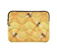 Laptop Sleeve Case Cute Laptop Zipper Case 13 Inch 14 Inch Humble Bee Orange Honeycomb Computer Briefcase with Zipper