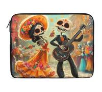 Laptop Sleeve Case Day Of The Dead Skull Mexico Day Computer Briefcase Multi-Color With Zipper Laptop Bag For Men And Women, For Computer, Notebook, Travel, 15In