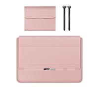 Laptop Sleeve Case for 13/14inch PU Leather Fashion Casual Computer Bag with Invisible Stand for College Travel Commuting, Pink