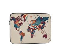 Laptop Sleeve Case for 13 inch Laptop/Tablet Briefcase Carrying Bag, World Map Outline Print Protective Laptop Case Bag with Zipper
