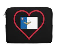 Laptop Sleeve Case I Love Azores Red Heart Notebook Tablet Carrying Bag Soft Water Resistant Laptop Bag, For Office, Notebook, Computer, 15In